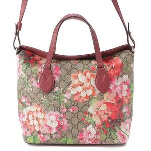 Gucci GG Bloom Flower Flower Floral Flower Handbag Beige Tan Pink